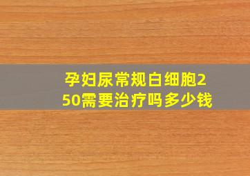 孕妇尿常规白细胞250需要治疗吗多少钱