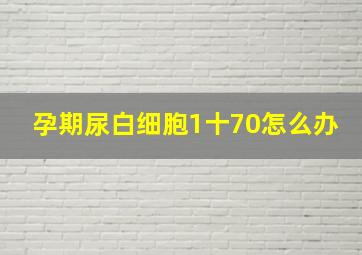 孕期尿白细胞1十70怎么办