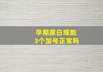 孕期尿白细胞3个加号正常吗