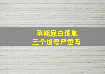 孕期尿白细胞三个加号严重吗