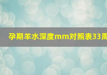 孕期羊水深度mm对照表33周