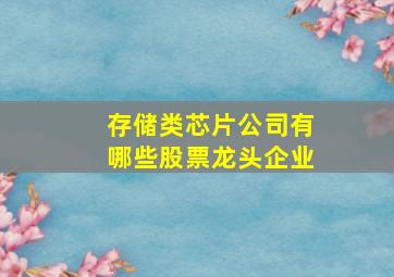 存储类芯片公司有哪些股票龙头企业