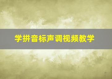 学拼音标声调视频教学