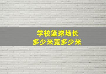 学校篮球场长多少米宽多少米