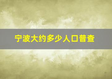 宁波大约多少人口普查