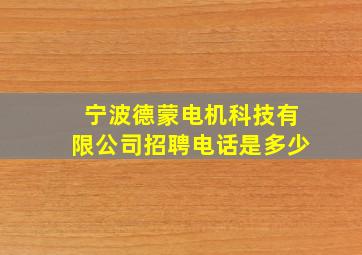 宁波德蒙电机科技有限公司招聘电话是多少