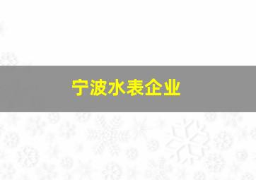 宁波水表企业