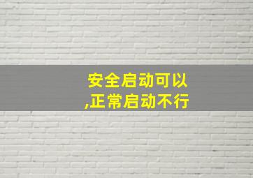 安全启动可以,正常启动不行