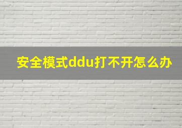 安全模式ddu打不开怎么办