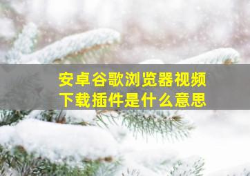 安卓谷歌浏览器视频下载插件是什么意思