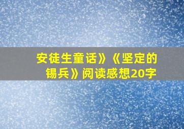 安徒生童话》《坚定的锡兵》阅读感想20字