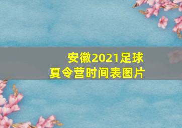 安徽2021足球夏令营时间表图片