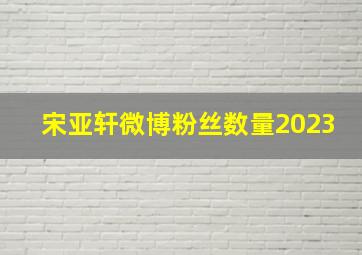 宋亚轩微博粉丝数量2023