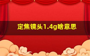 定焦镜头1.4g啥意思