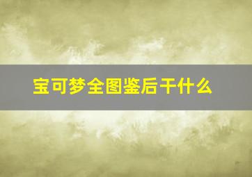 宝可梦全图鉴后干什么