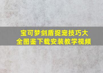 宝可梦剑盾捉宠技巧大全图鉴下载安装教学视频