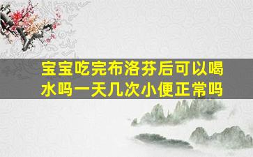 宝宝吃完布洛芬后可以喝水吗一天几次小便正常吗