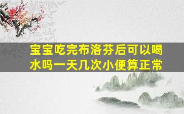 宝宝吃完布洛芬后可以喝水吗一天几次小便算正常