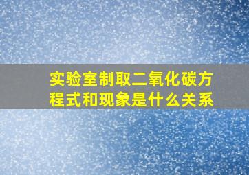 实验室制取二氧化碳方程式和现象是什么关系