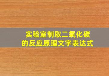 实验室制取二氧化碳的反应原理文字表达式