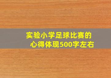 实验小学足球比赛的心得体现500字左右