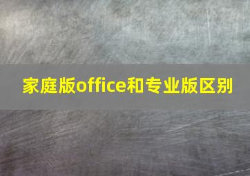 家庭版office和专业版区别