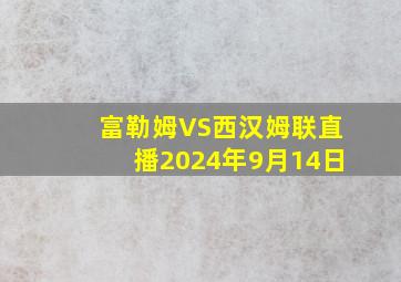 富勒姆VS西汉姆联直播2024年9月14日