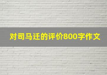 对司马迁的评价800字作文