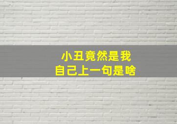 小丑竟然是我自己上一句是啥