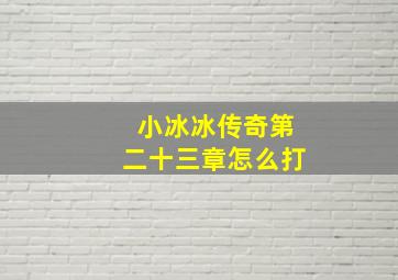 小冰冰传奇第二十三章怎么打