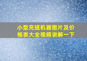 小型充绒机器图片及价格表大全视频讲解一下