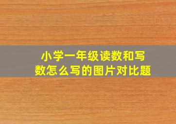 小学一年级读数和写数怎么写的图片对比题