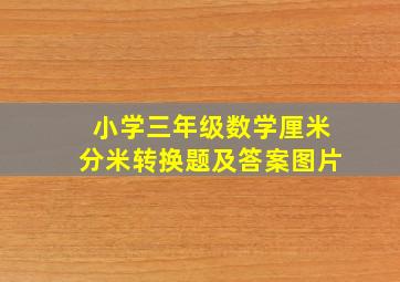 小学三年级数学厘米分米转换题及答案图片