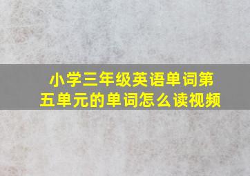 小学三年级英语单词第五单元的单词怎么读视频