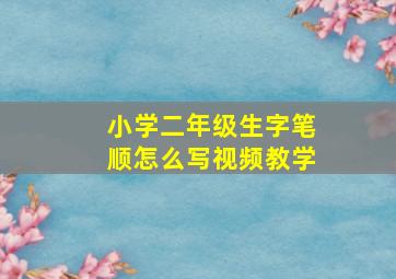 小学二年级生字笔顺怎么写视频教学