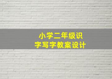 小学二年级识字写字教案设计