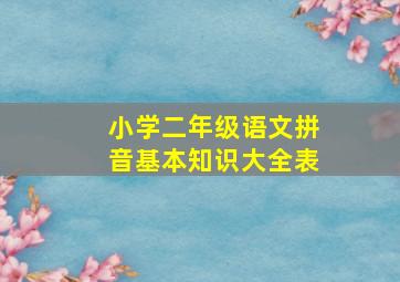 小学二年级语文拼音基本知识大全表