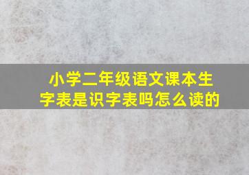 小学二年级语文课本生字表是识字表吗怎么读的