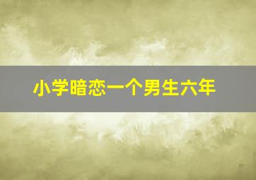 小学暗恋一个男生六年