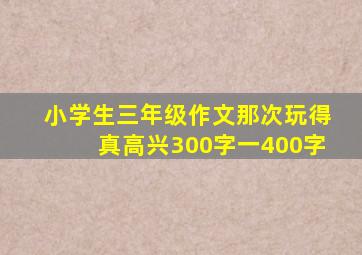 小学生三年级作文那次玩得真高兴300字一400字