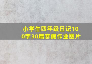 小学生四年级日记100字30篇寒假作业图片