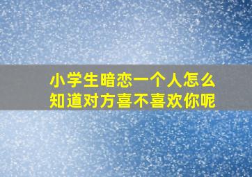 小学生暗恋一个人怎么知道对方喜不喜欢你呢