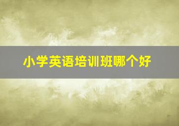 小学英语培训班哪个好