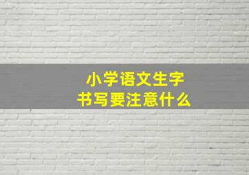 小学语文生字书写要注意什么