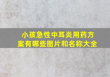 小孩急性中耳炎用药方案有哪些图片和名称大全