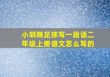 小明踢足球写一段话二年级上册语文怎么写的