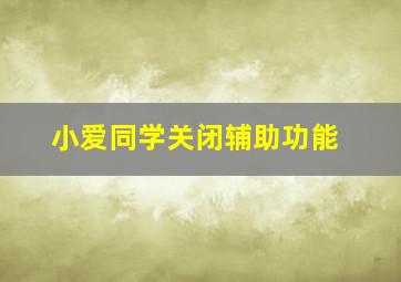 小爱同学关闭辅助功能