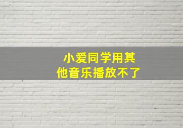 小爱同学用其他音乐播放不了