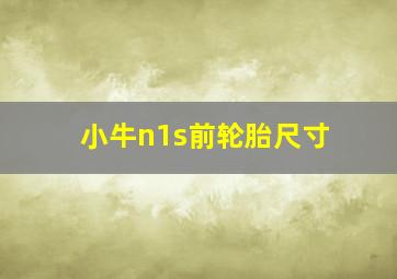 小牛n1s前轮胎尺寸