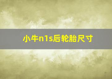 小牛n1s后轮胎尺寸